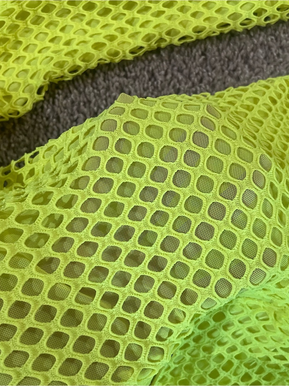 Fashion Nova Neon Yellow Mesh One-Piece Romper - Picture 4 of 5